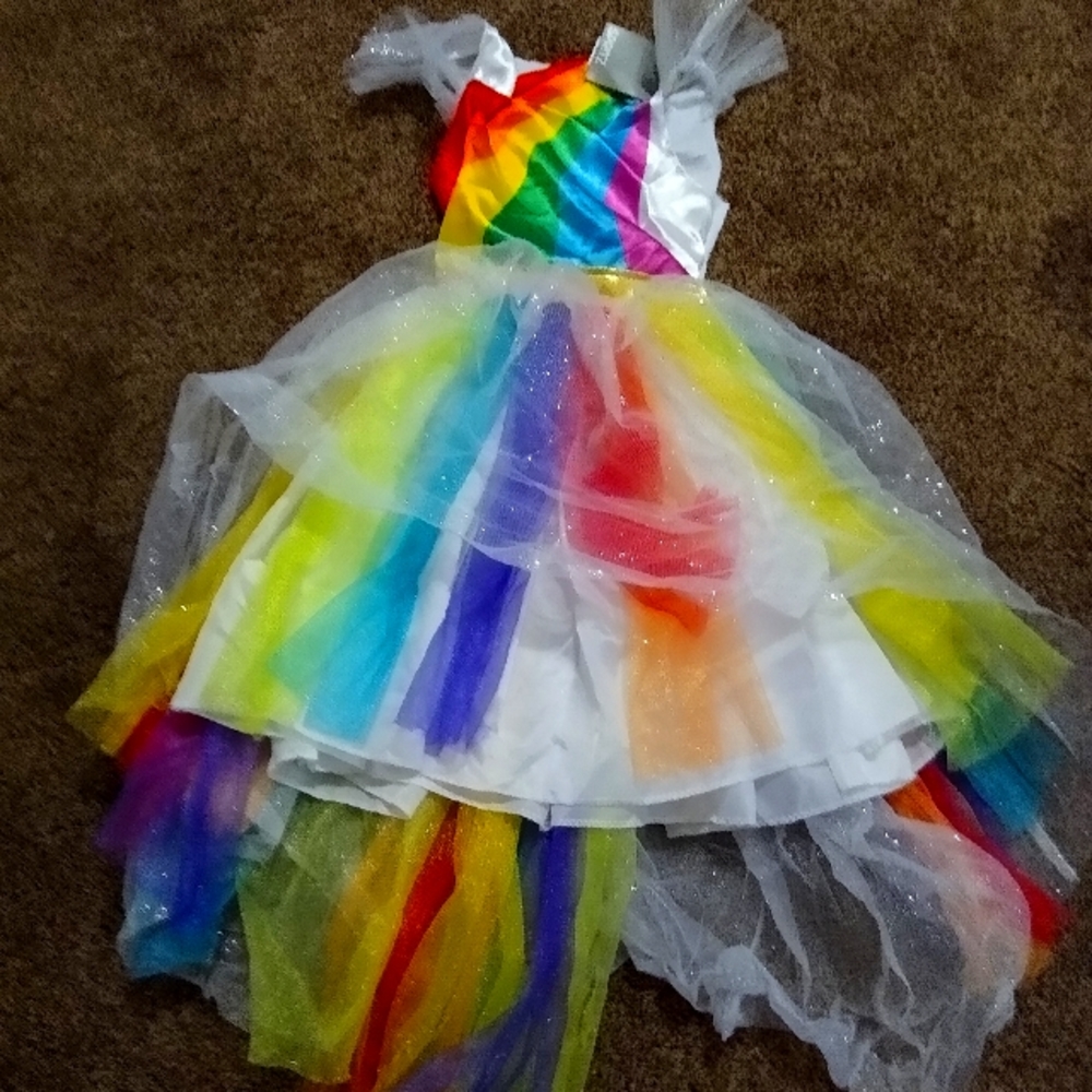 New set of 2 Rainbow dress ballet tutu medium large size 8 - 10 costume tulle